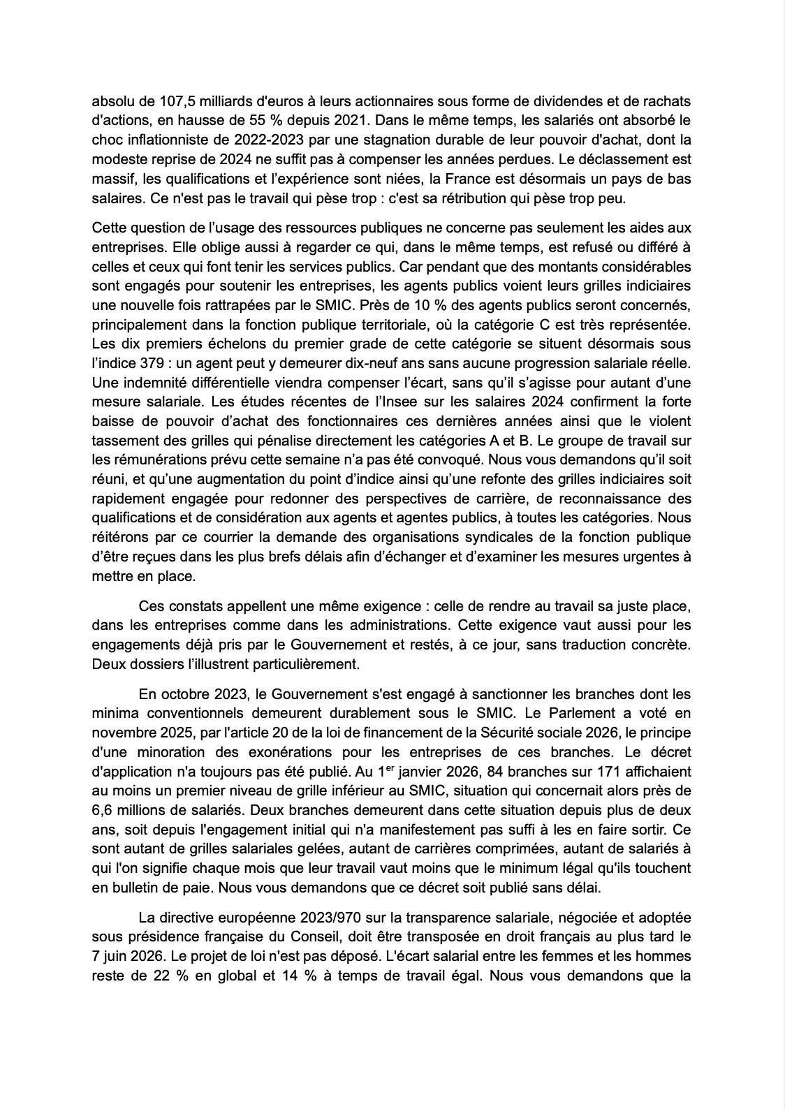 Courrier intersyndical 27 mai 2026
