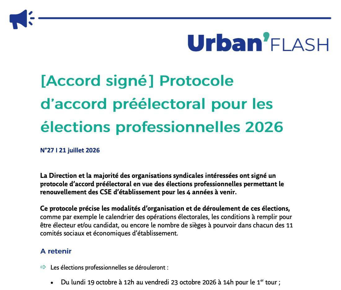 Protocole d’accord préélectoral pour les élections professionnelles 2026