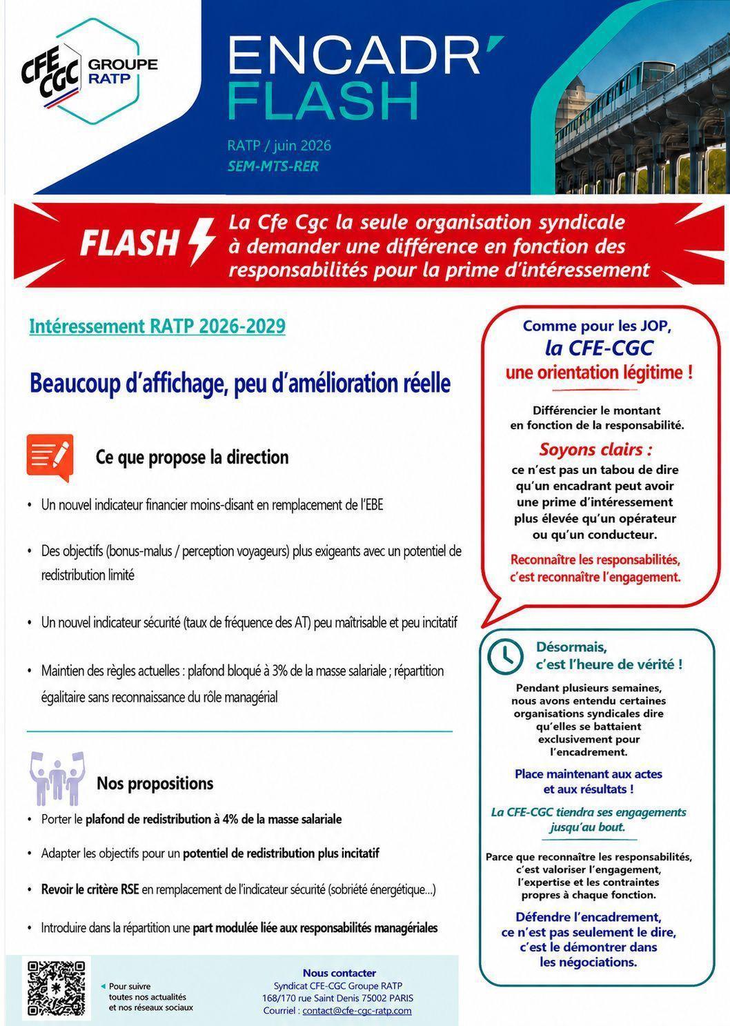 Intéressement EPIC RATP 2026-2029