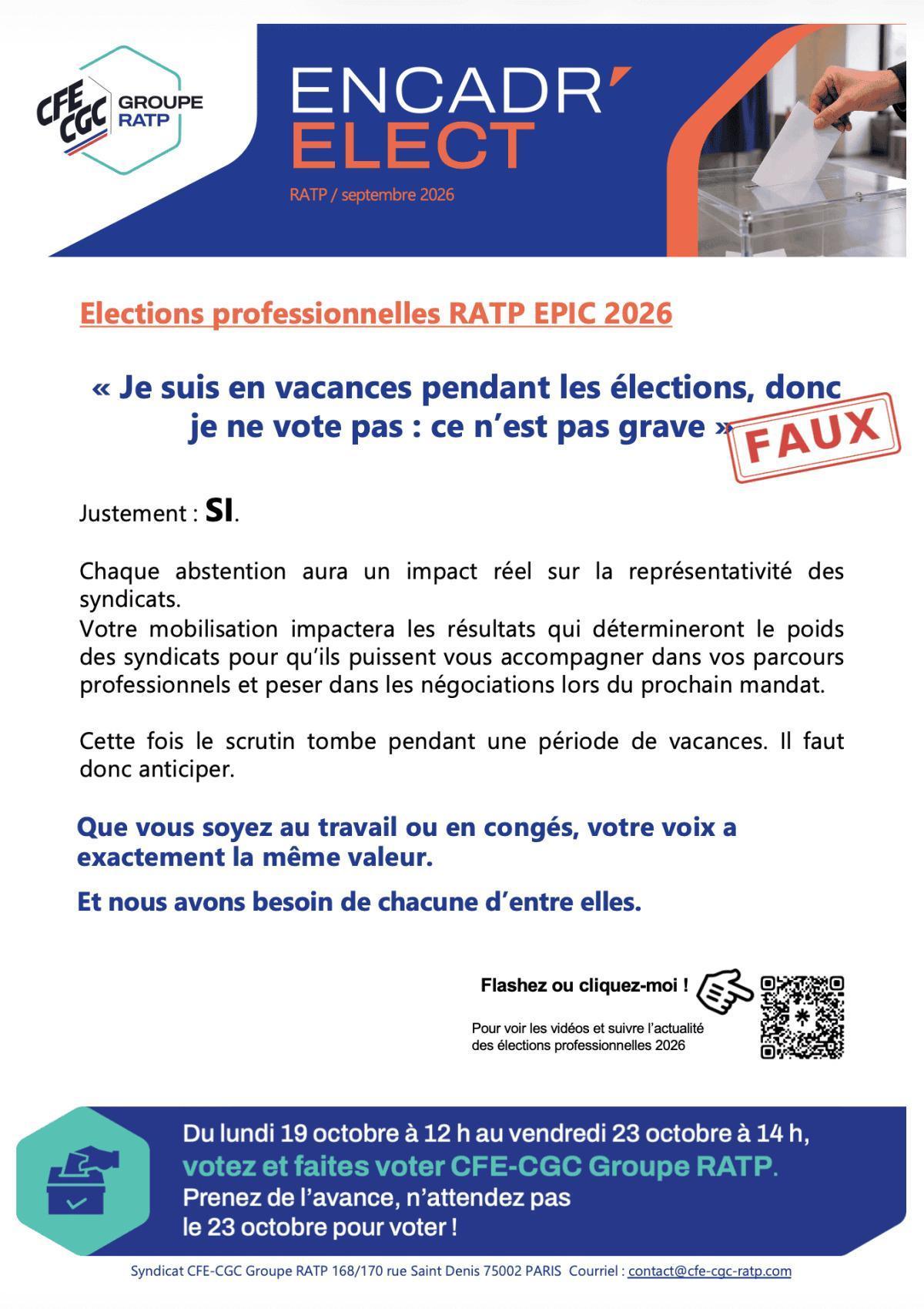 « Je suis en vacances pendant les élections, donc je ne vote pas : ce n’est pas grave&nbsp;» FAUX