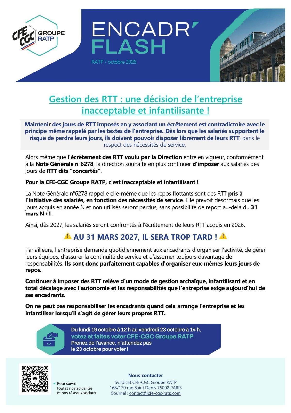 Gestion des RTT : une décision de l’entreprise inacceptable et infantilisante !