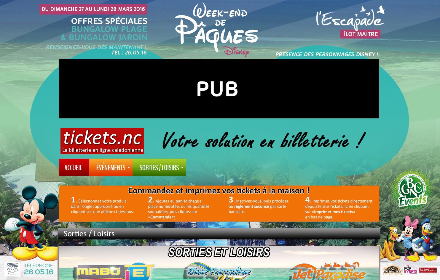 Habillage du site Ticket.nc
