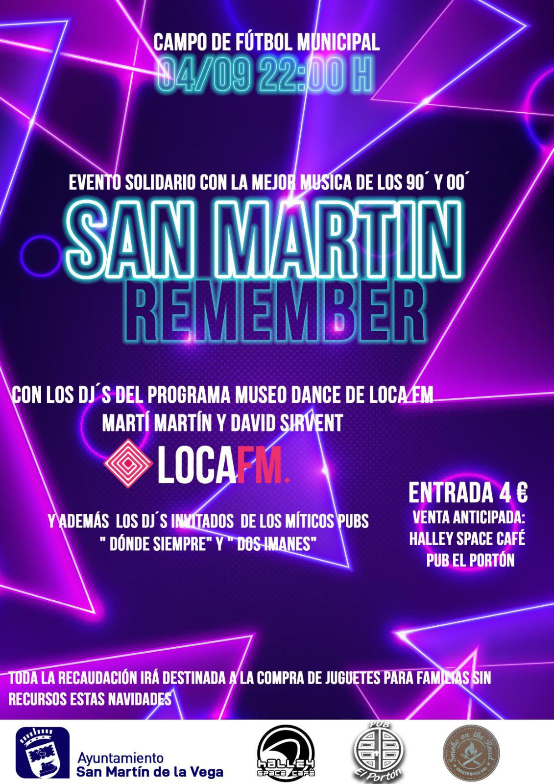San Martín de la Vega celebrara un concierto “Remember” para despedir el verano