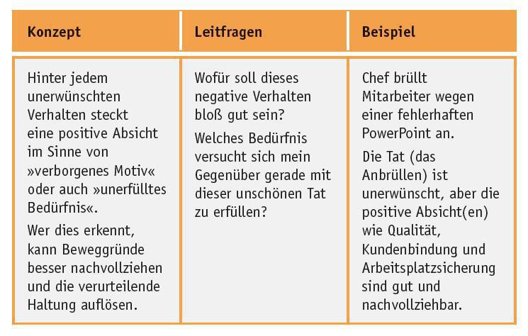 Positive Absicht (Minimierungsstrategie 5/9) Positive Absicht (Minimierungsstrategie 5/9)