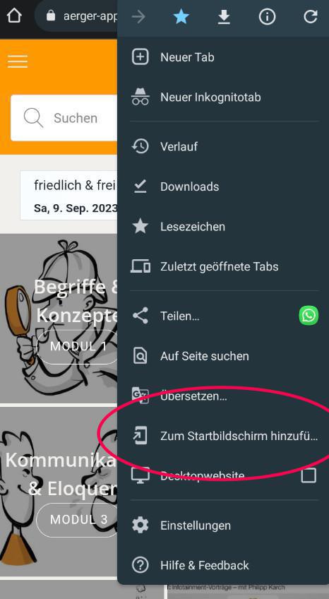Die App auf dem Startbildschirm deines Smartphones ablegen Die App auf dem Startbildschirm deines Smartphones ablegen