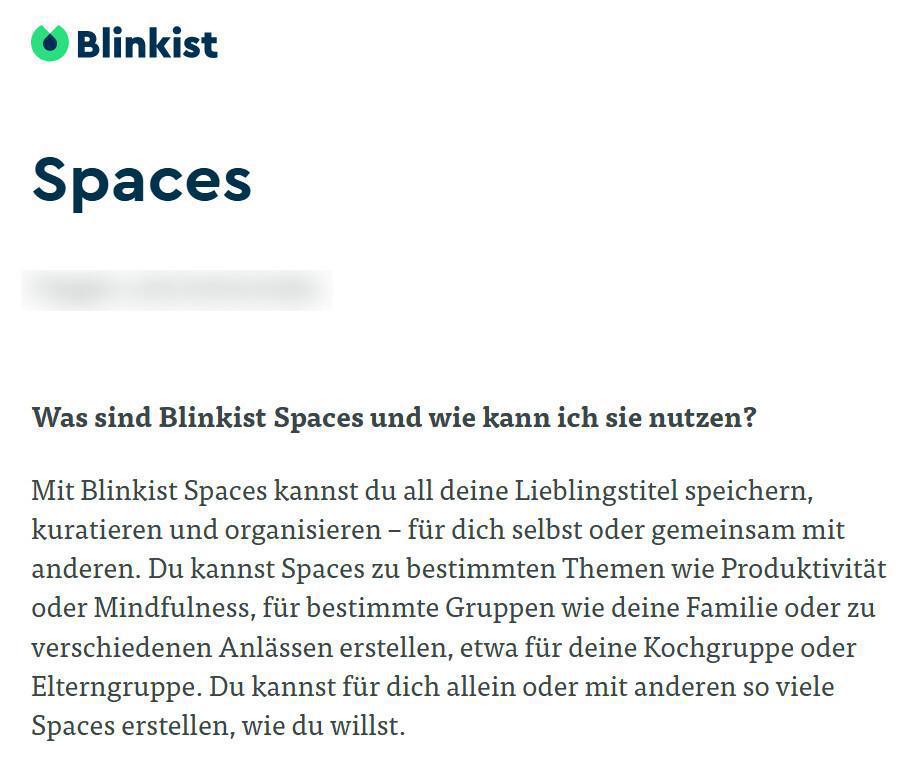Blinkist-Space "Persönlichkeit & Entwicklung"