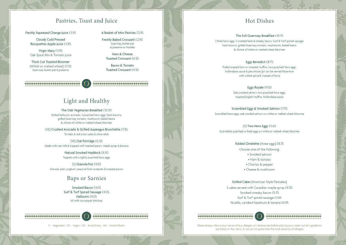 Oak Bar & Bistro - Breakfast