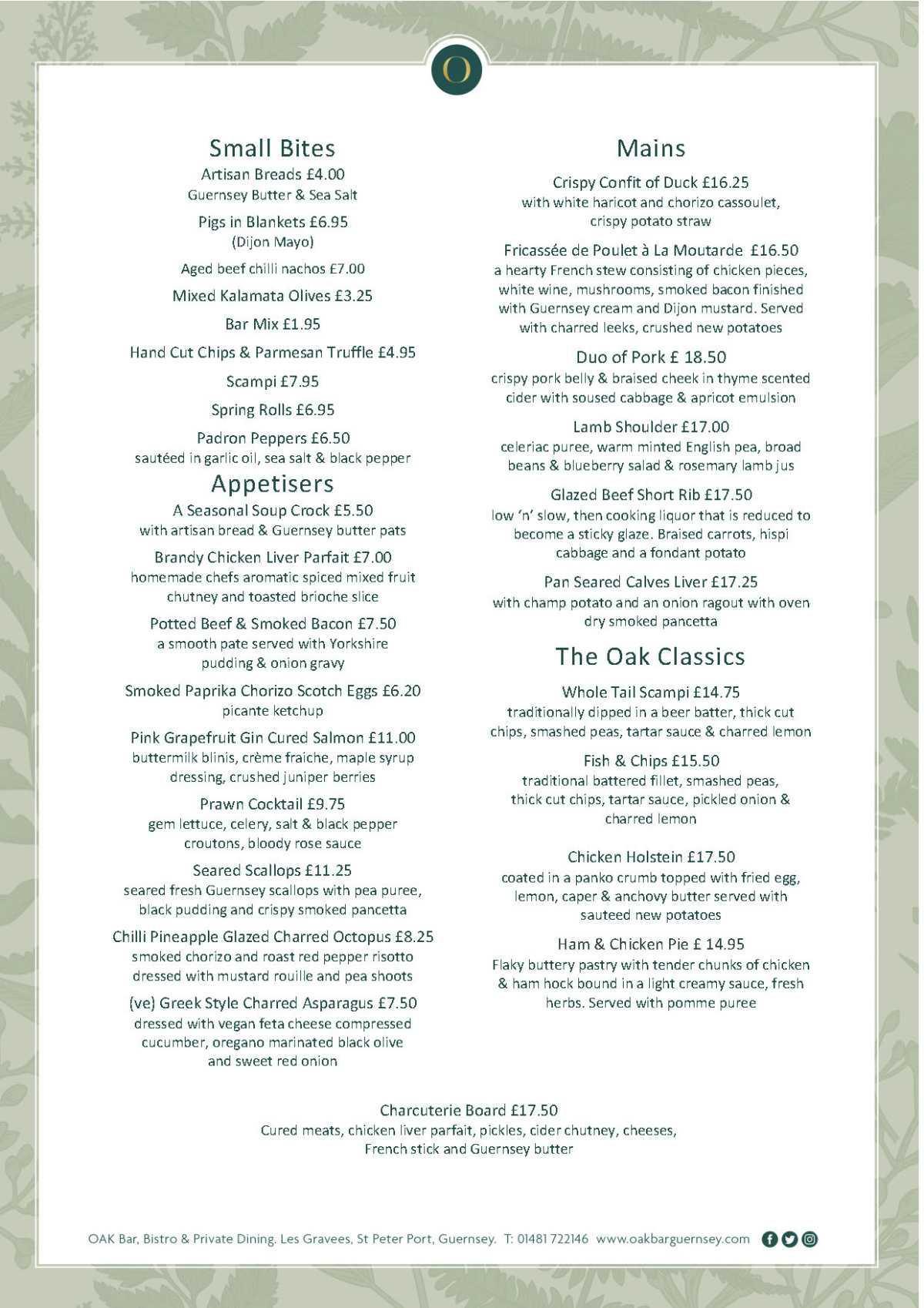 Oak Bar & Bistro - Dinner