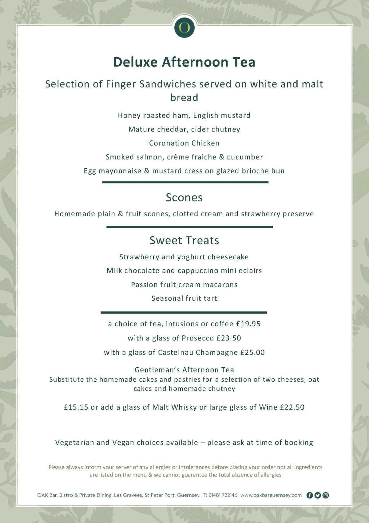Oak Bar & Bistro - Afternoon Tea