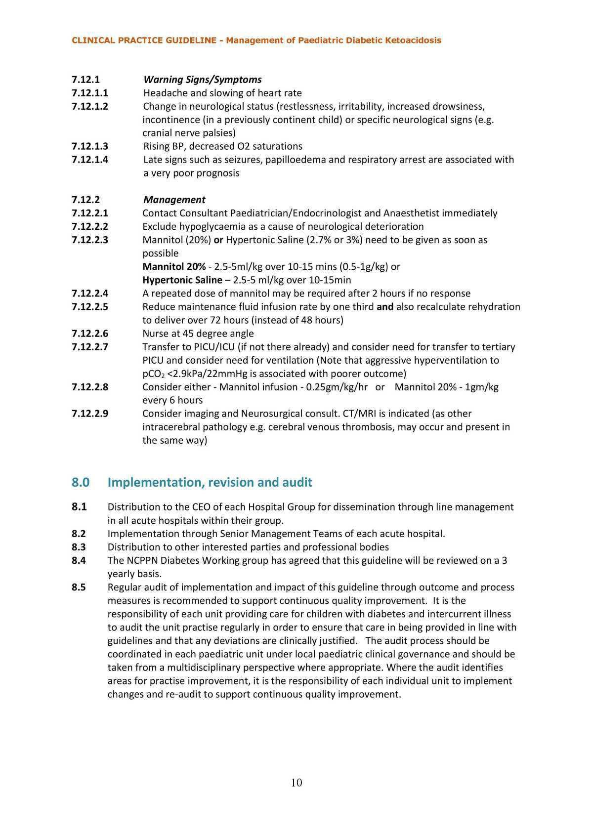 Management of Paediatric Diabetic Ketoacidosis