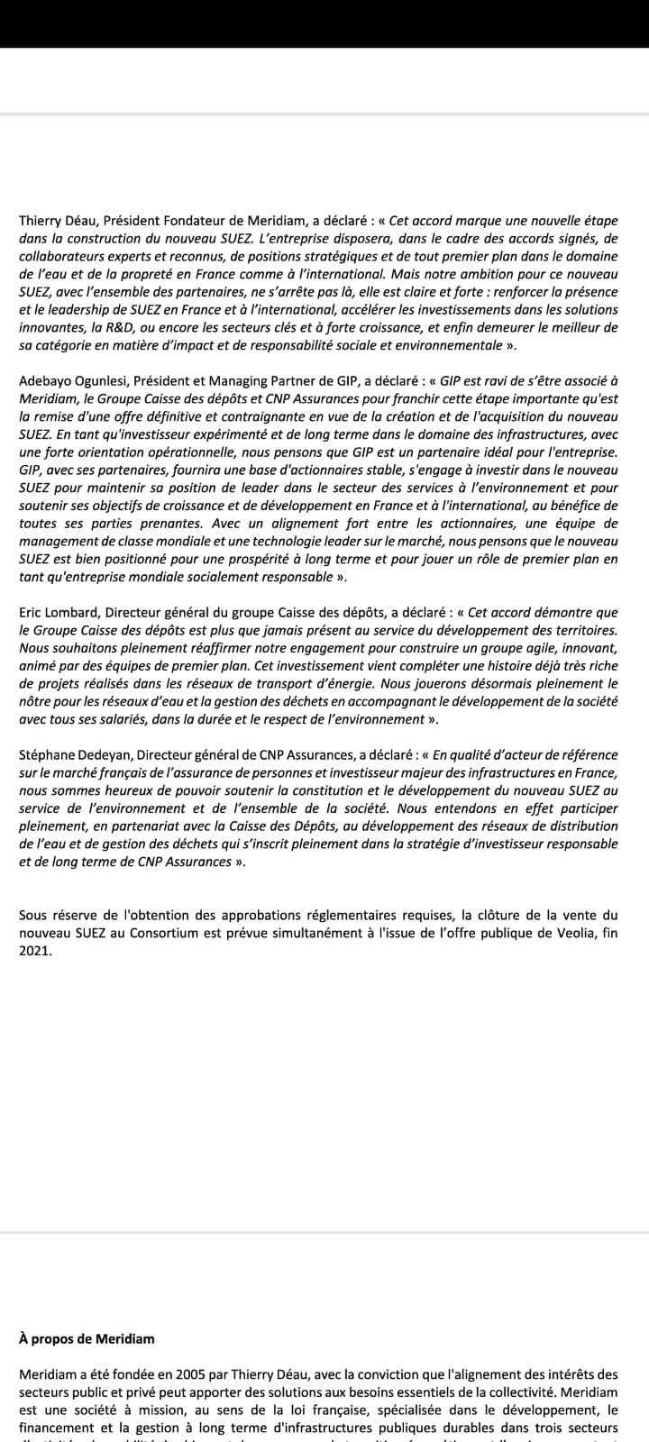 Déclaration CFTC SUEZ par suite de la démission de Sabrina Soussan, PDG de SUEZ