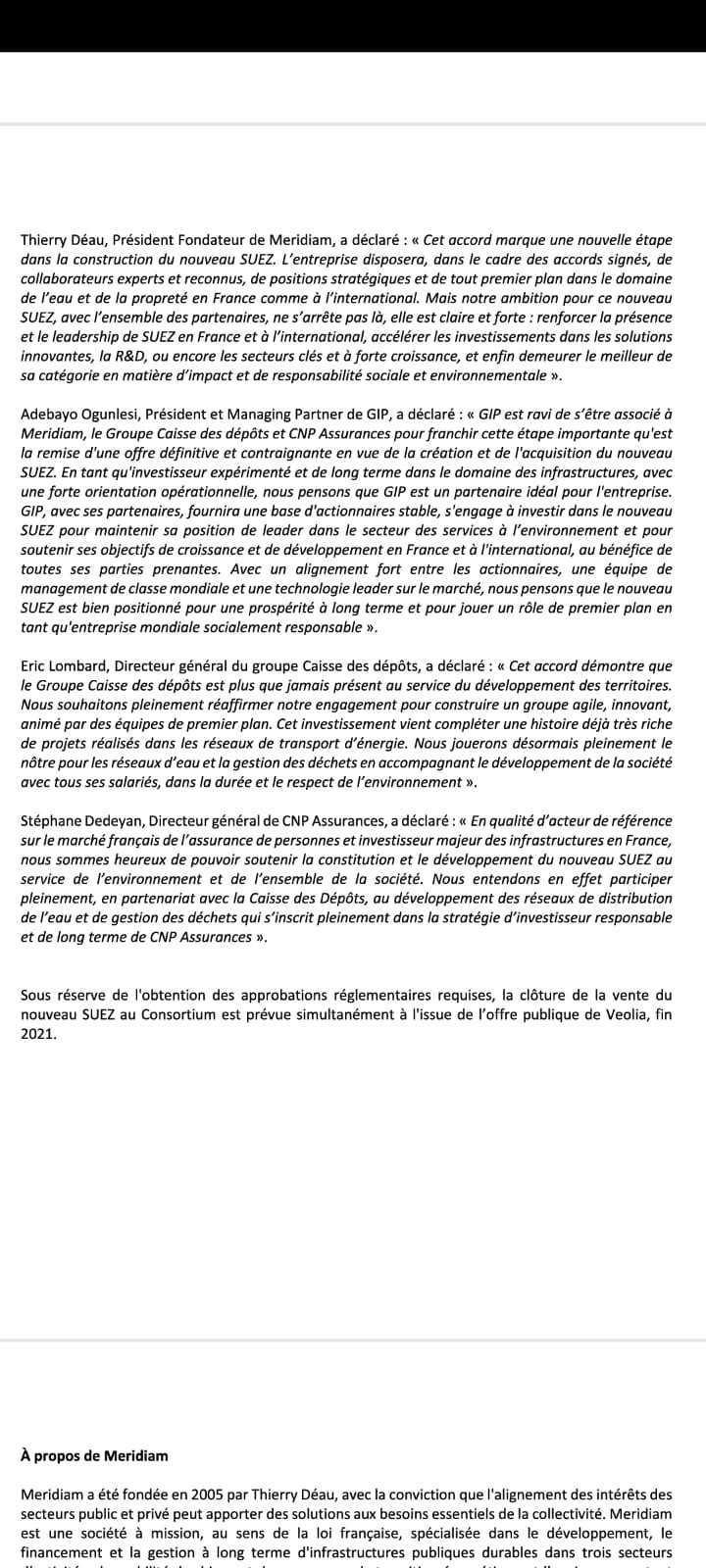 Déclaration CFTC SUEZ par suite de la démission de Sabrina Soussan, PDG de SUEZ Déclaration CFTC SUEZ par suite de la démission de Sabrina Soussan, PDG de SUEZ