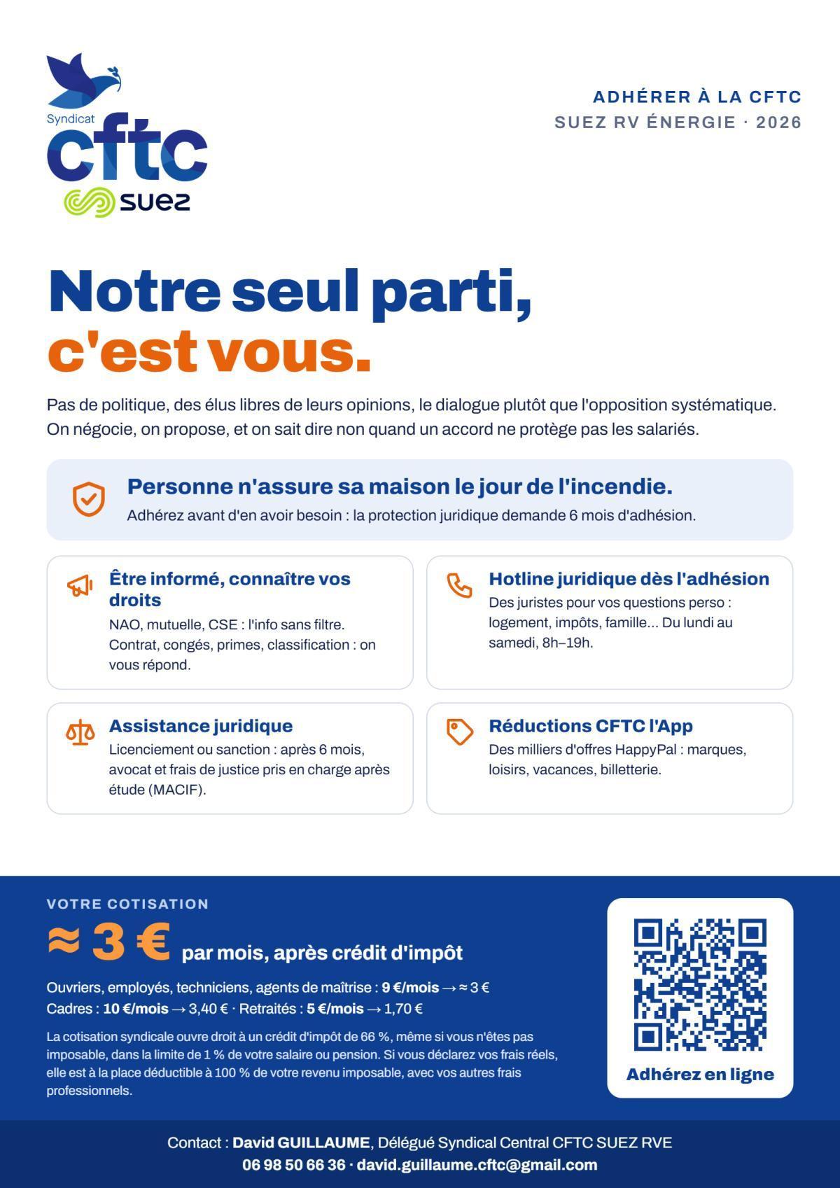 Adhésion CFTC Chimie ou RVE