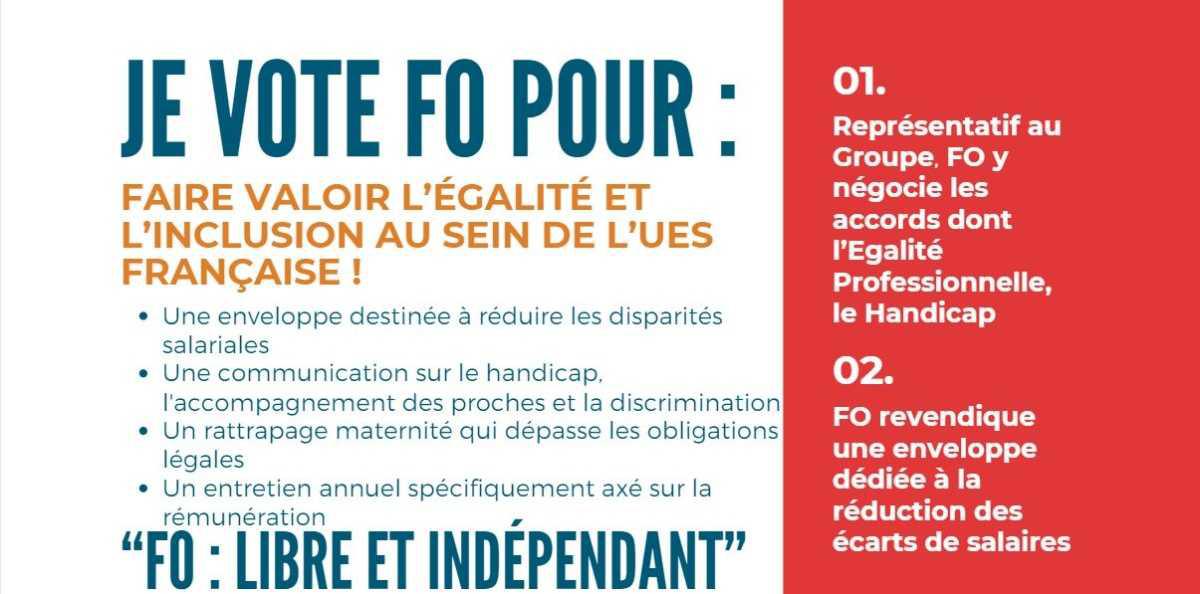 UES La Française : avec FO, faire valoir l'égalité et l'inclusion !