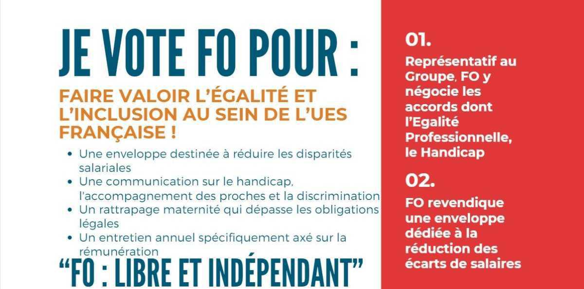 UES La Française : avec FO, faire valoir l'égalité et l'inclusion ! UES La Française : avec FO, faire valoir l'égalité et l'inclusion !