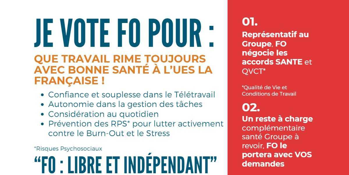 UES La Française : avec FO, que travail rime avec bonne santé !