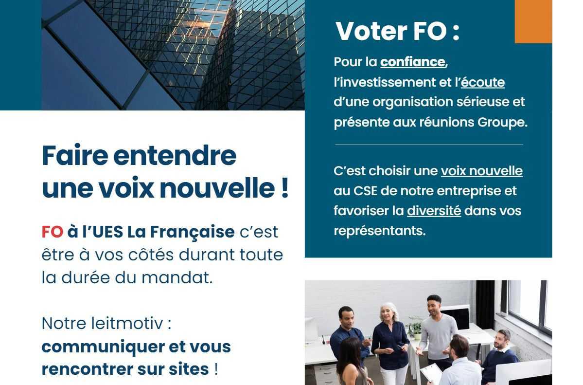 UES La Française : Élections CSE, avec FO !