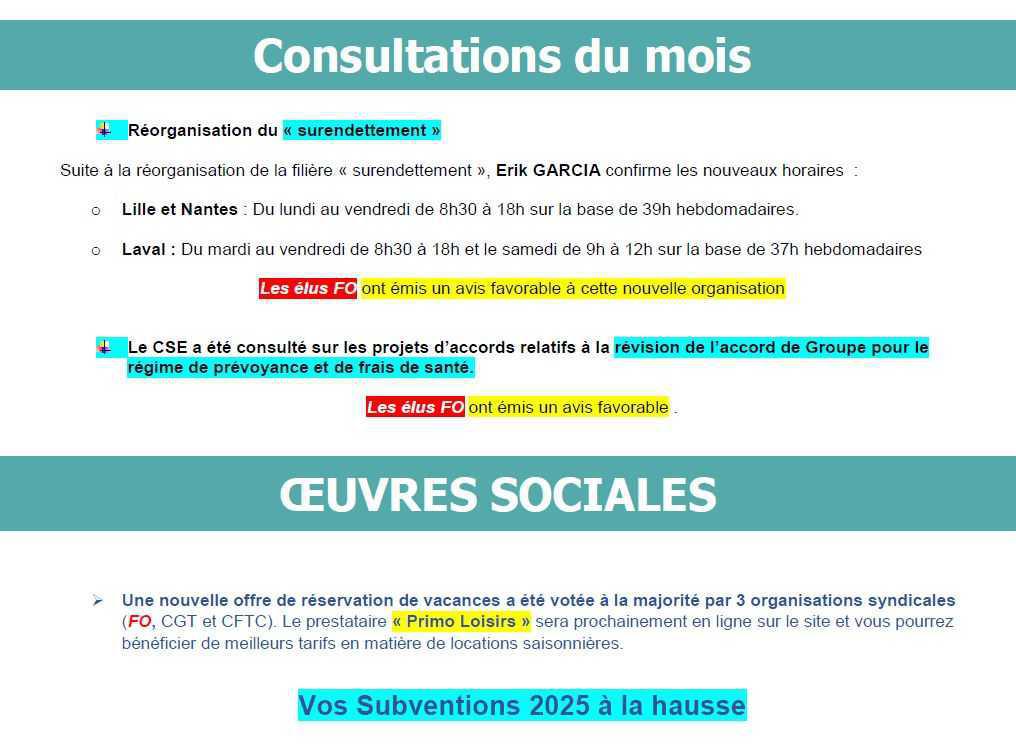 CCS : CSE février 2025