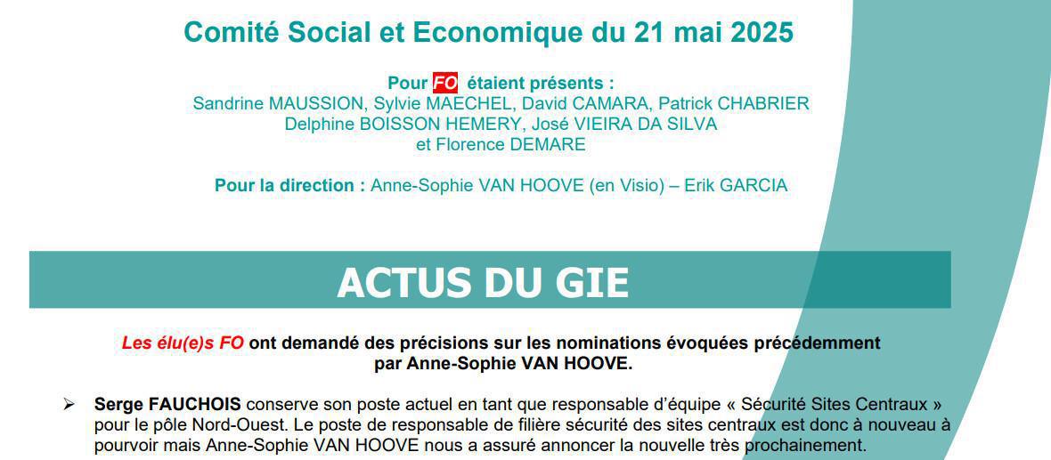 CCS : CSE du 21 mai 2025