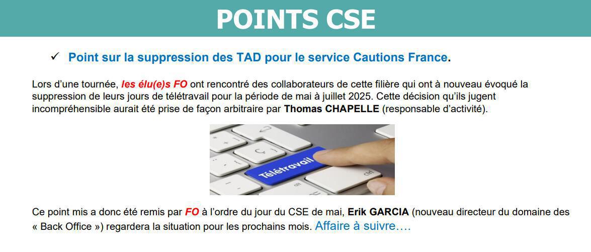 CCS : CSE du 21 mai 2025