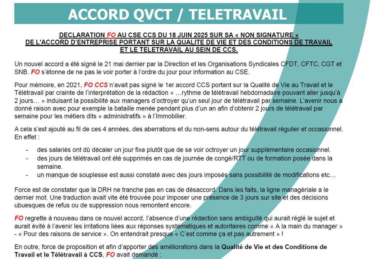 CCS : CSE du 18 juin 2025