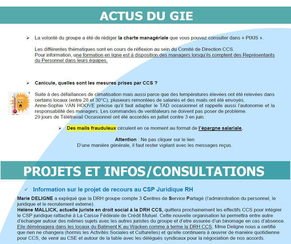 CCS : CSE du 17 juillet 2025