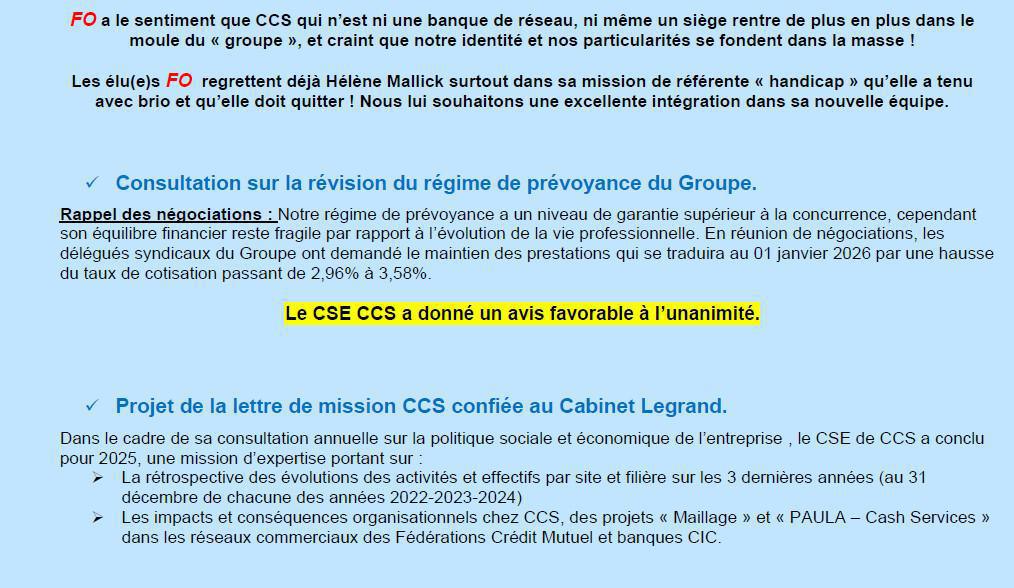 CCS : CSE du 17 juillet 2025