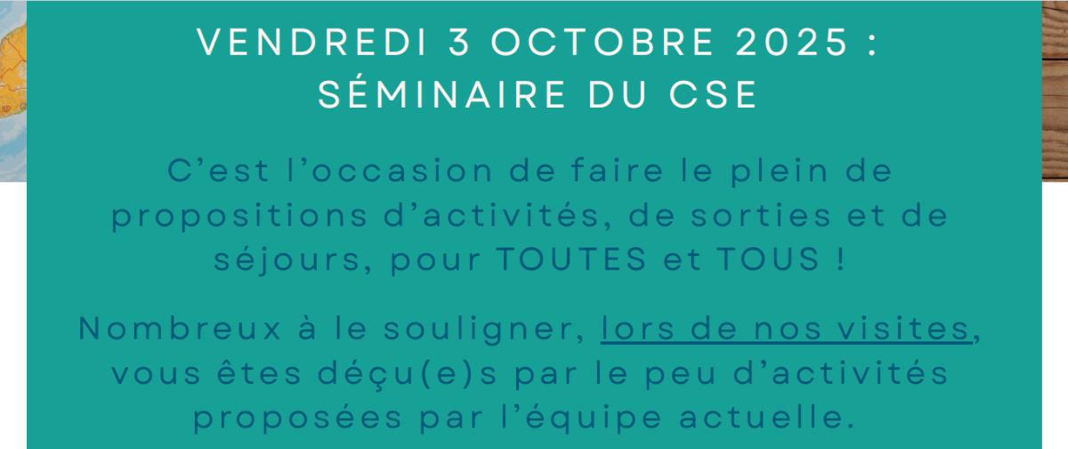 CM Anjou : Séminaire CSE CM Anjou : Séminaire CSE