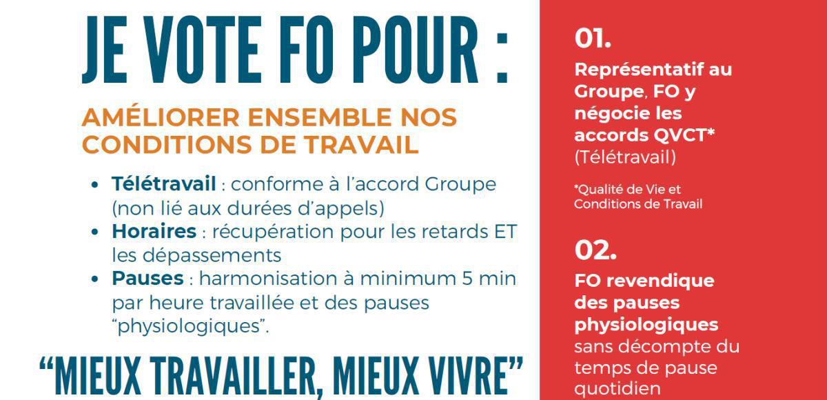 CRC : pour améliorer ensemble nos conditions de travail ! Je vote FO