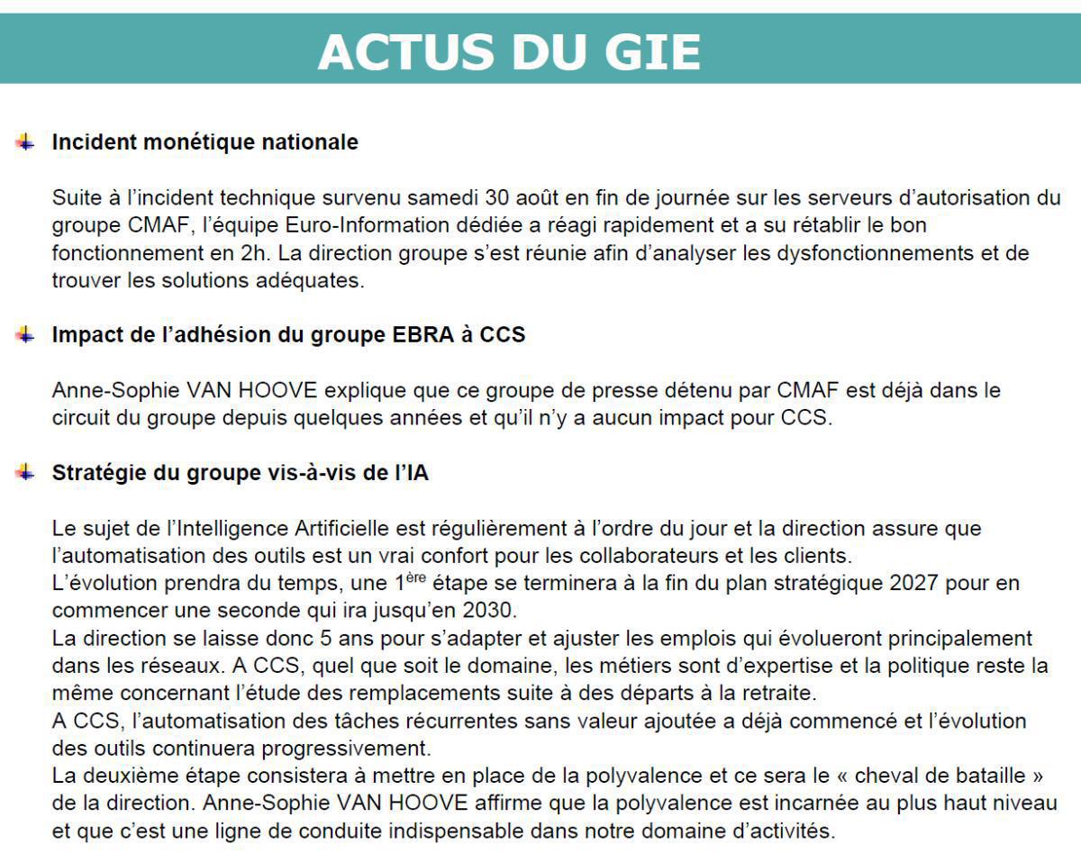 CCS : CSE du 17 septembre 2025