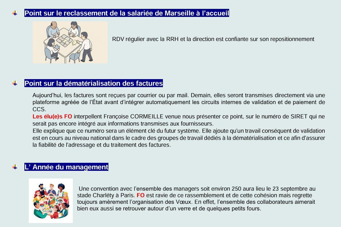 CCS : CSE de mai et juin 2026