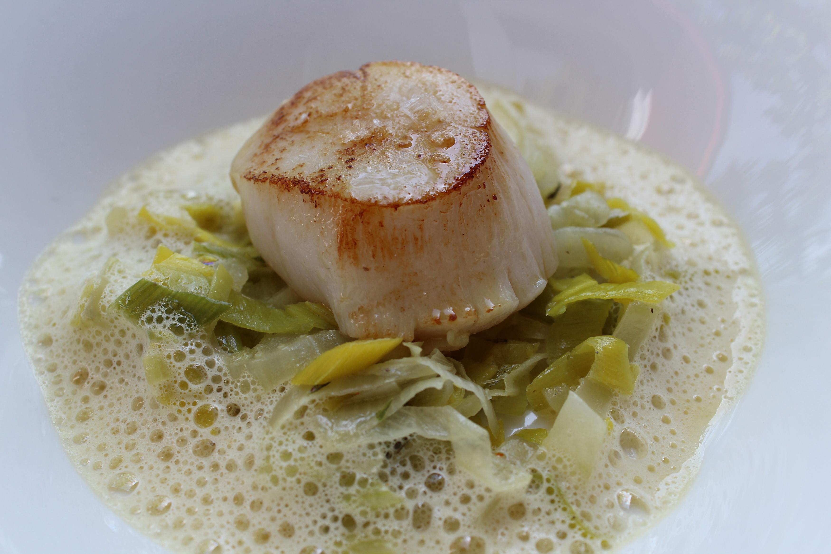 Noix De Saint Jacques Rotie Fondue De Poireau Et Fenouil