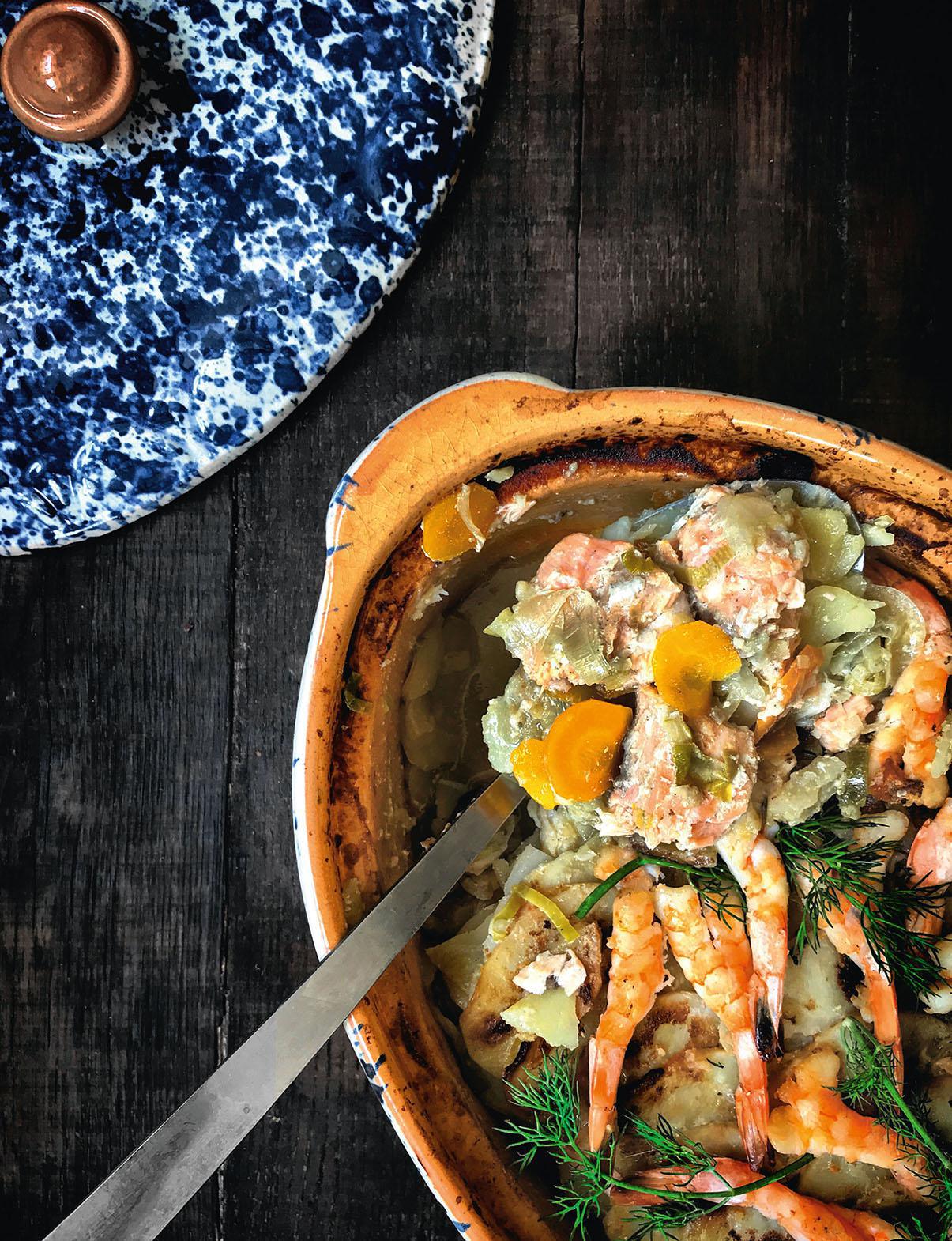 Baeckeoffe De Poisson Et Gambas Au Safran D Alsace De Leila Martin