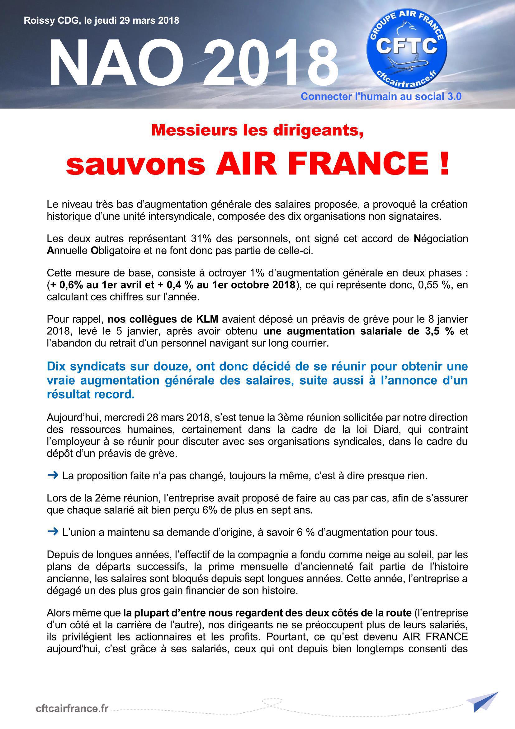 Echec Des Negociations Nao 2018 Preavis De Greve