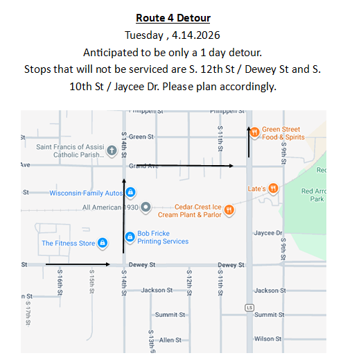 Route 4 Detour 2026-04-14