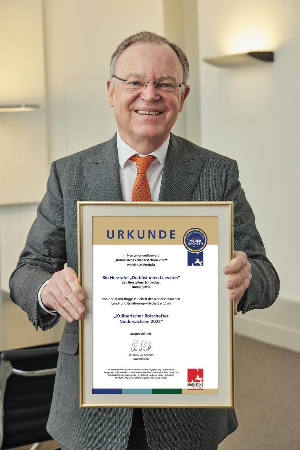 Toller Erfolg: Harener Schokolaa ist kulinarischer Botschafter für Niedersachsen Toller Erfolg: Harener Schokolaa ist kulinarischer Botschafter für Niedersachsen