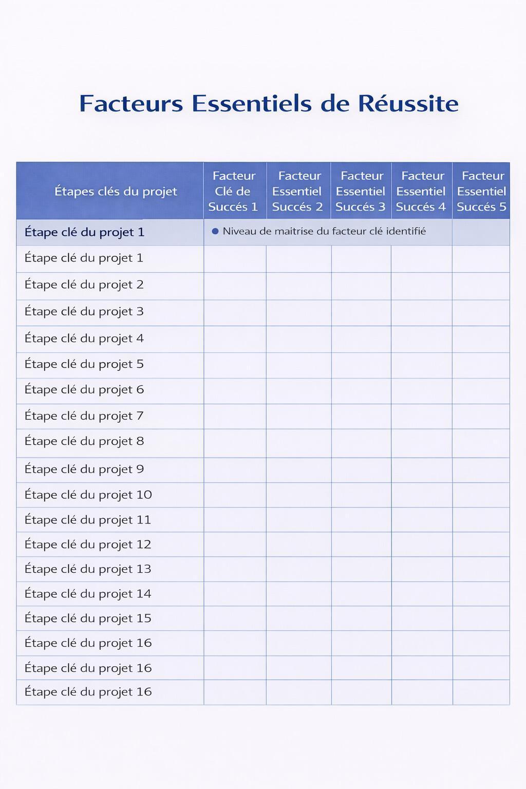 Matrice des Facteurs Essentiels de Réussite