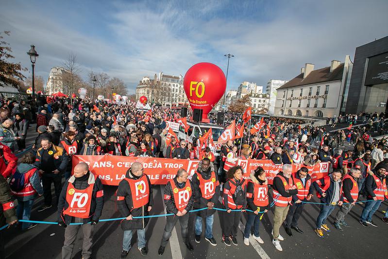 Manifestation contre le projet de réforme des retraites à 64 ans, le 16 février
