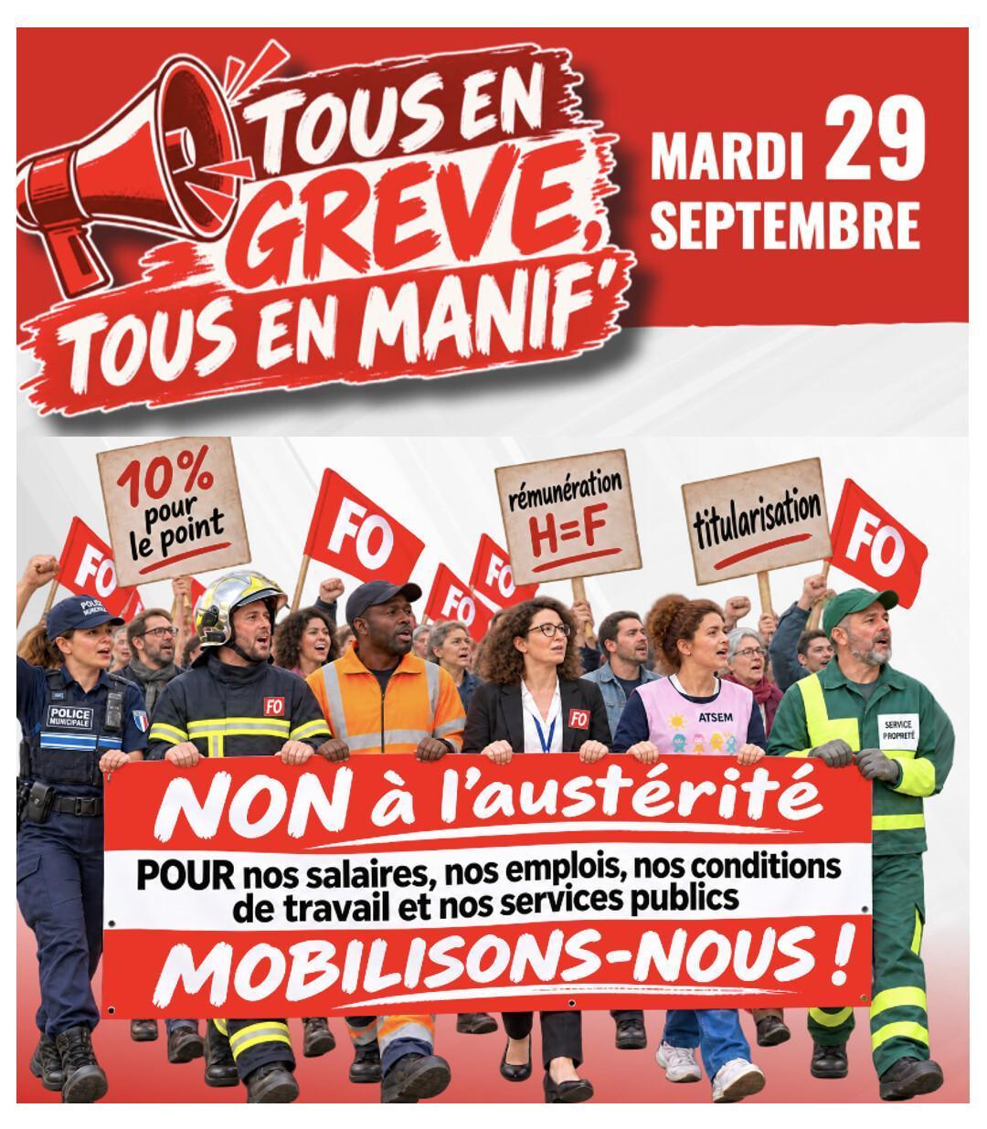 Agents publics : toutes les raisons d’être en grève le 29 septembre