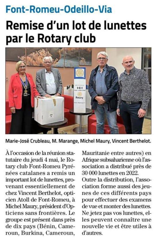 Solidarité à Font-Romeu-Odeillo-Via : une collecte de lunettes pour améliorer la vue dans le monde 🌍