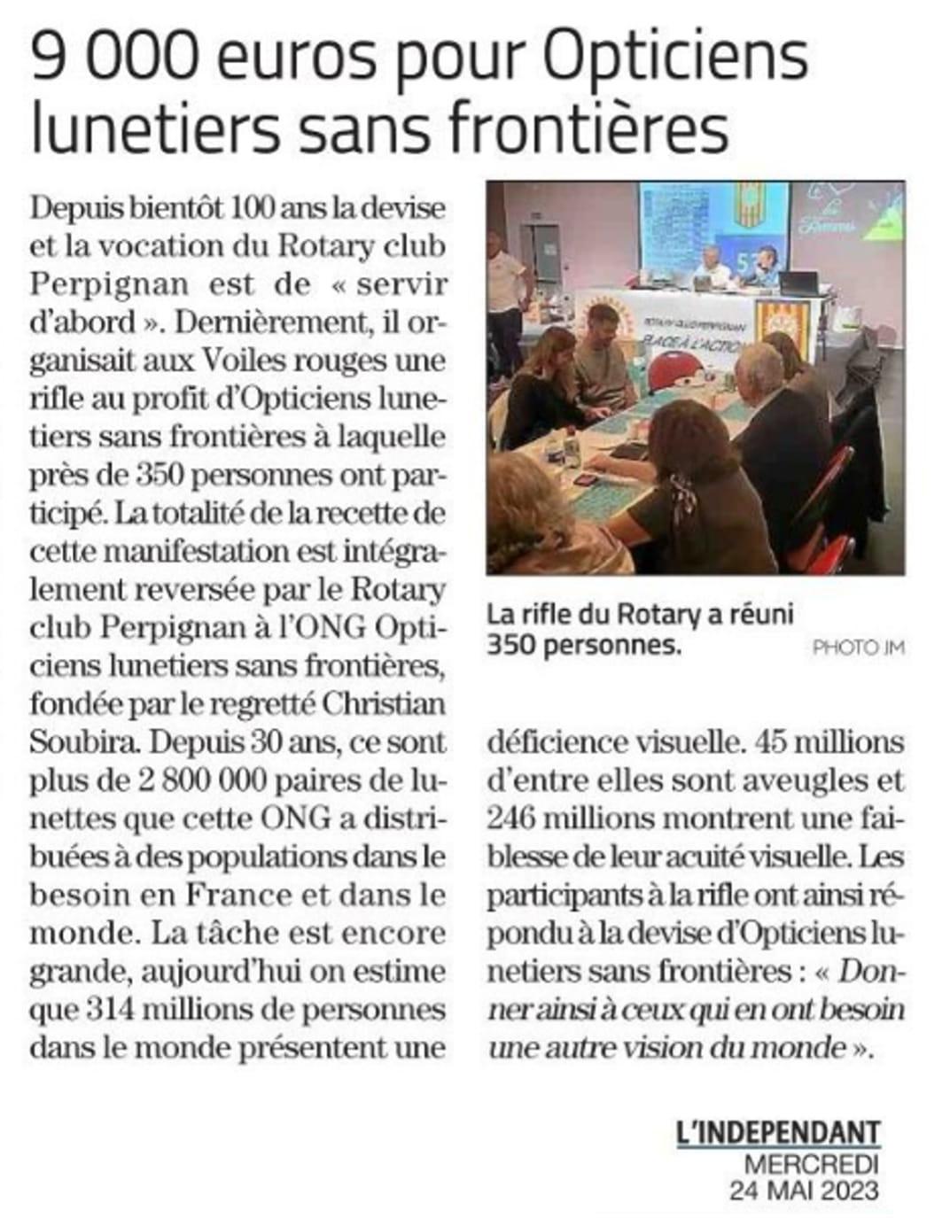 Solidarité à Perpignan : 9 000 € récoltés au profit de Opticiens lunetiers sans frontières Solidarité à Perpignan : 9 000 € récoltés au profit de Opticiens lunetiers sans frontières