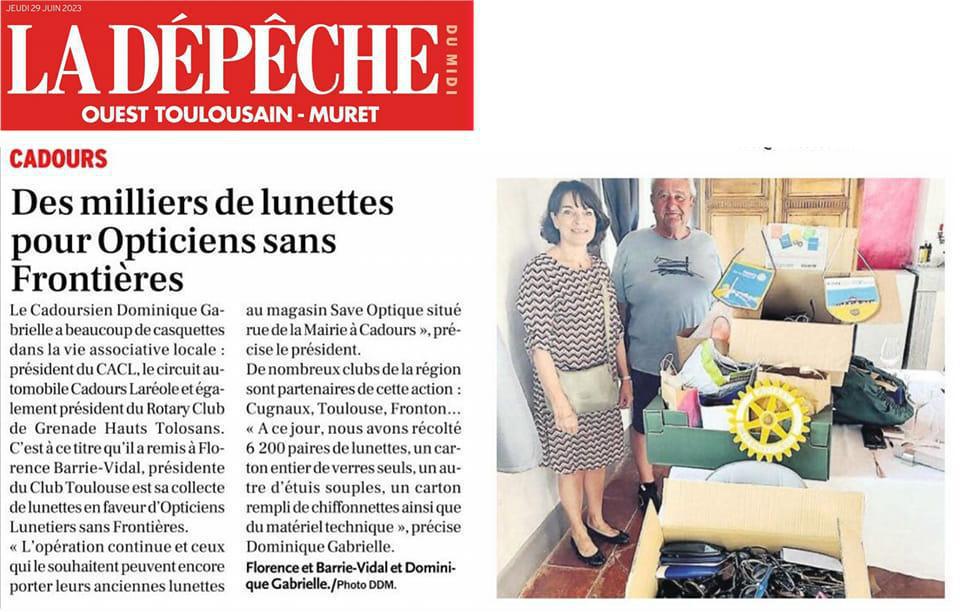 Mobilisation solidaire à Cadours : des milliers de lunettes collectées pour Opticiens sans frontières 👓