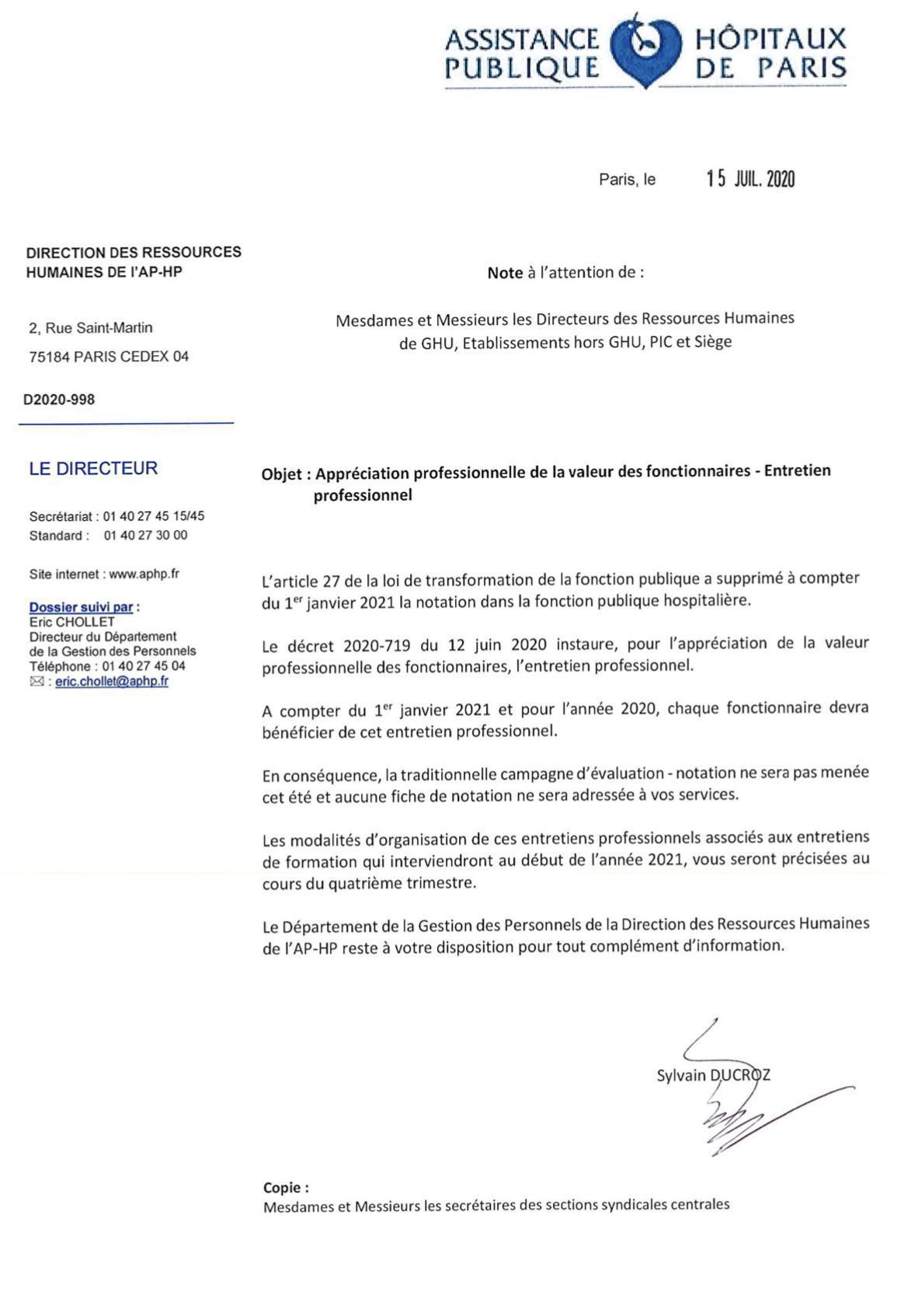 Note sur l’appréciation professionnelle de la valeur des fonctionnaires Note sur l’appréciation professionnelle de la valeur des fonctionnaires