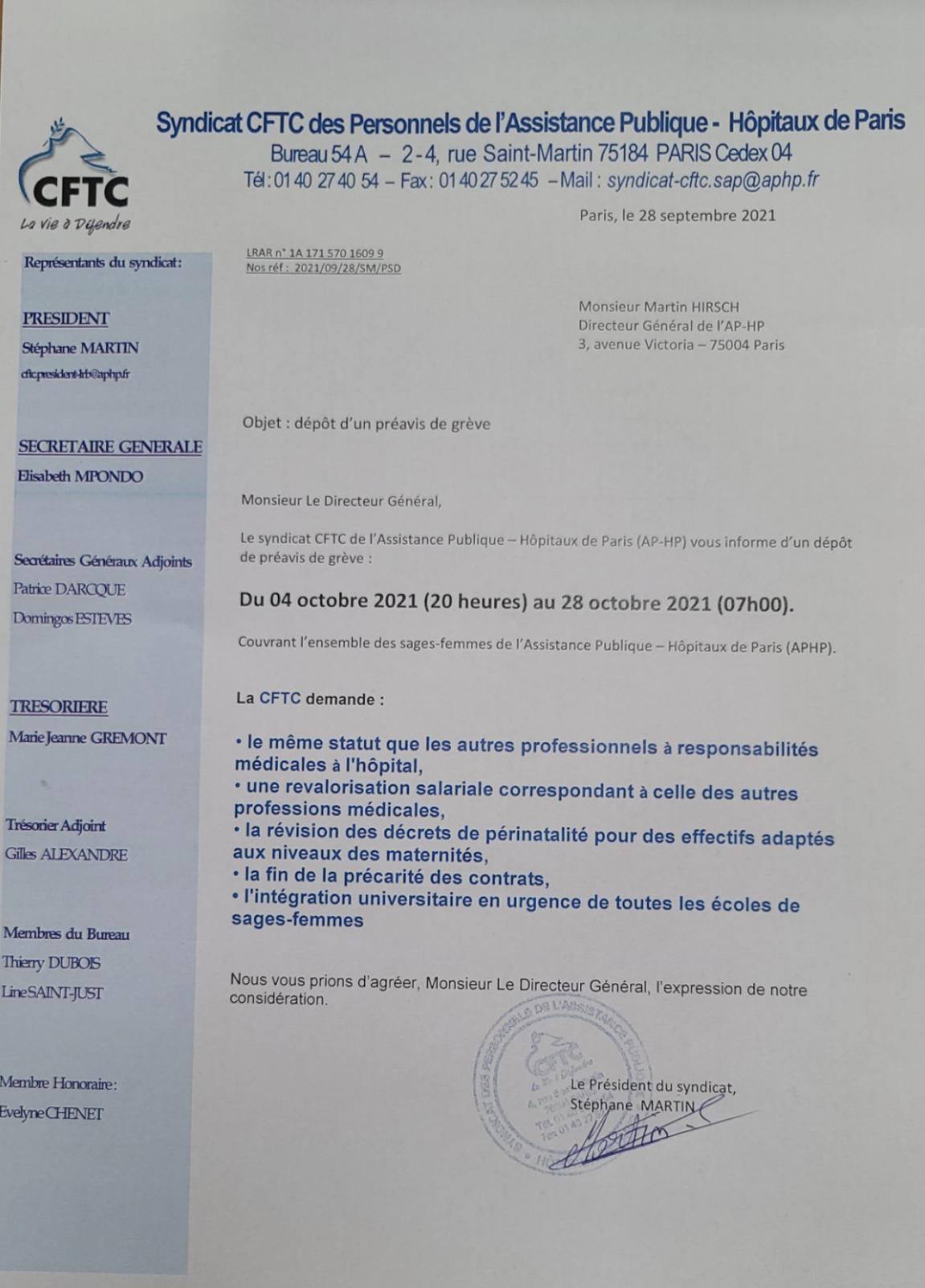 Préavis de grève pour les sages femmes Préavis de grève pour les sages femmes