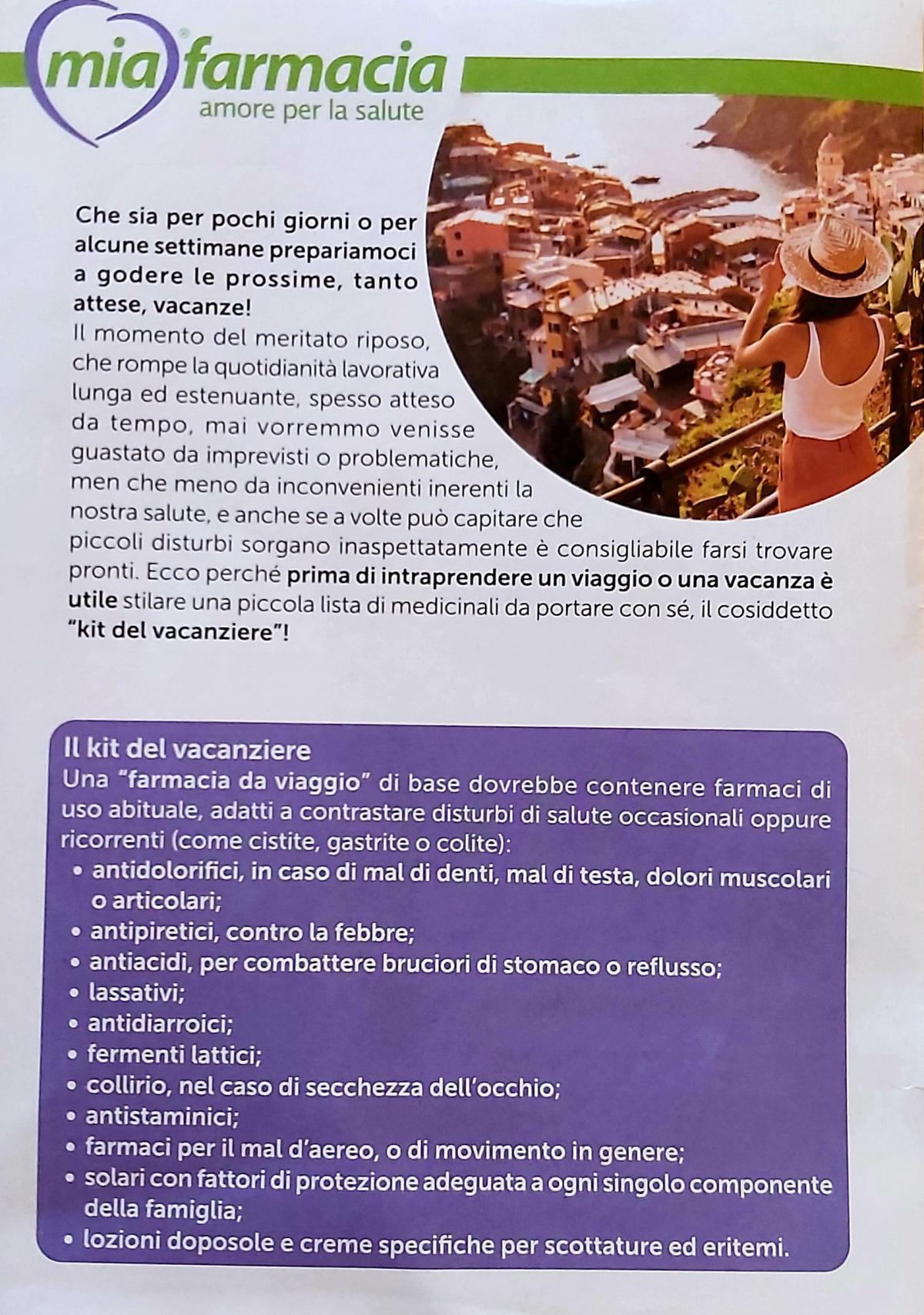 KIT DEL VACANZIERE farmacia santa viola 
