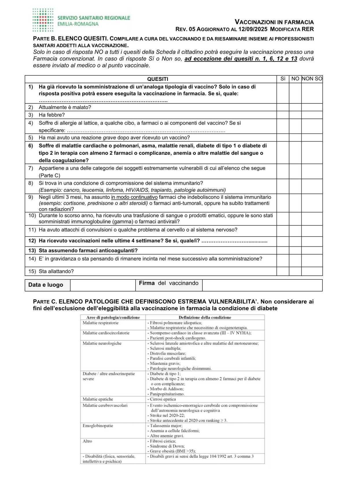 Vaccinazioni 2025-26 Farmacia Santa Viola snc -Bologna 