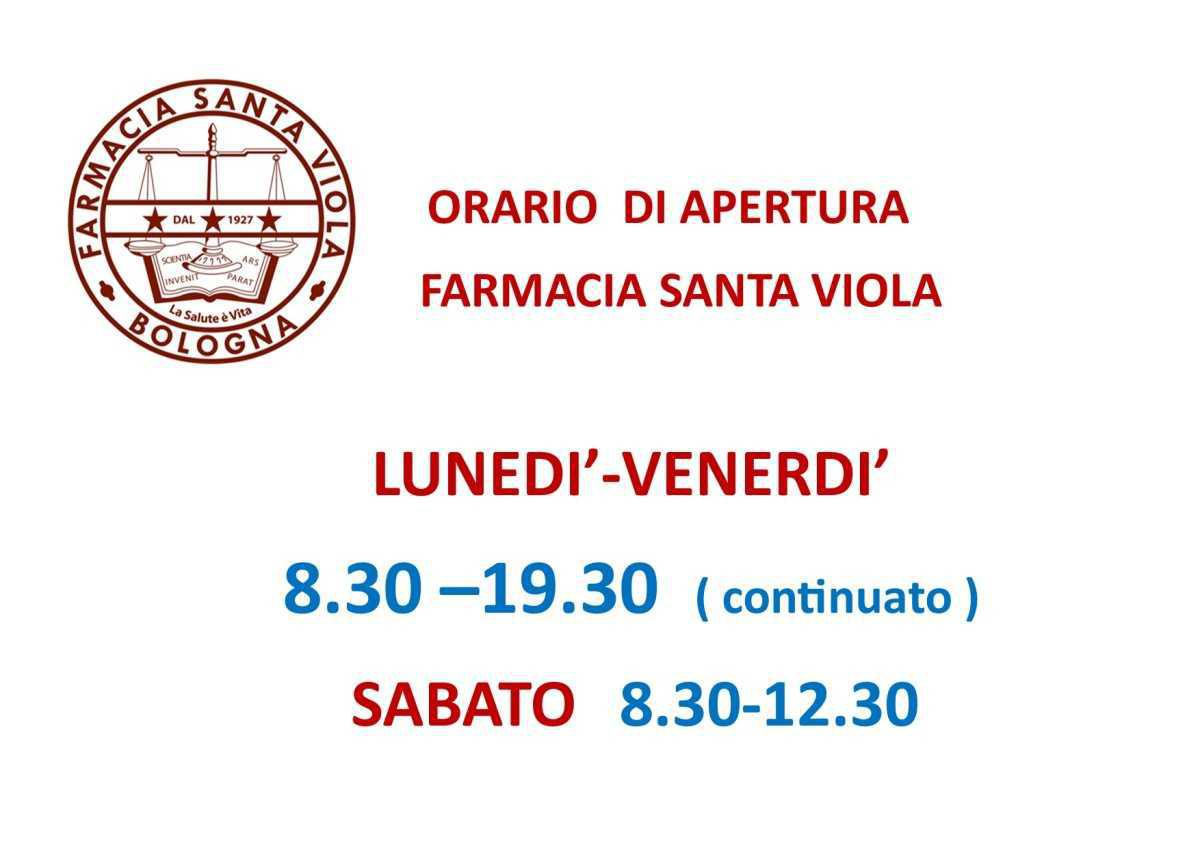 Nuovi orari di apertura Farmacia Santa Viola 