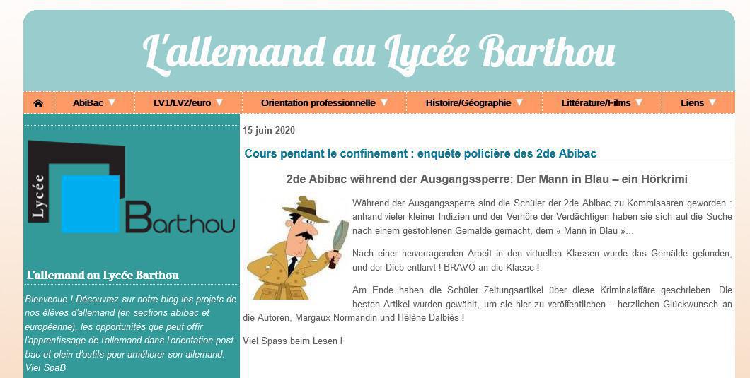 L'Allemand au Lycée Barthou: Animations, actions, voyages et rencontres L'Allemand au Lycée Barthou: Animations, actions, voyages et rencontres