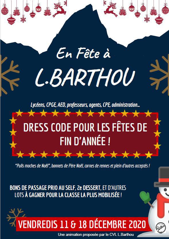 CVL - En fête à L. Barthou : journées "pull moche de Noël"