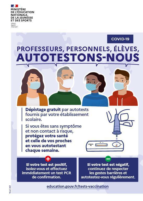 Campagne de dépistage du COVID - les autotests au lycée